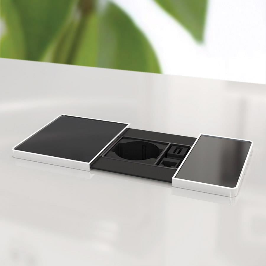 Kayar Kapaklı Priz Kutusu Mat Siyah