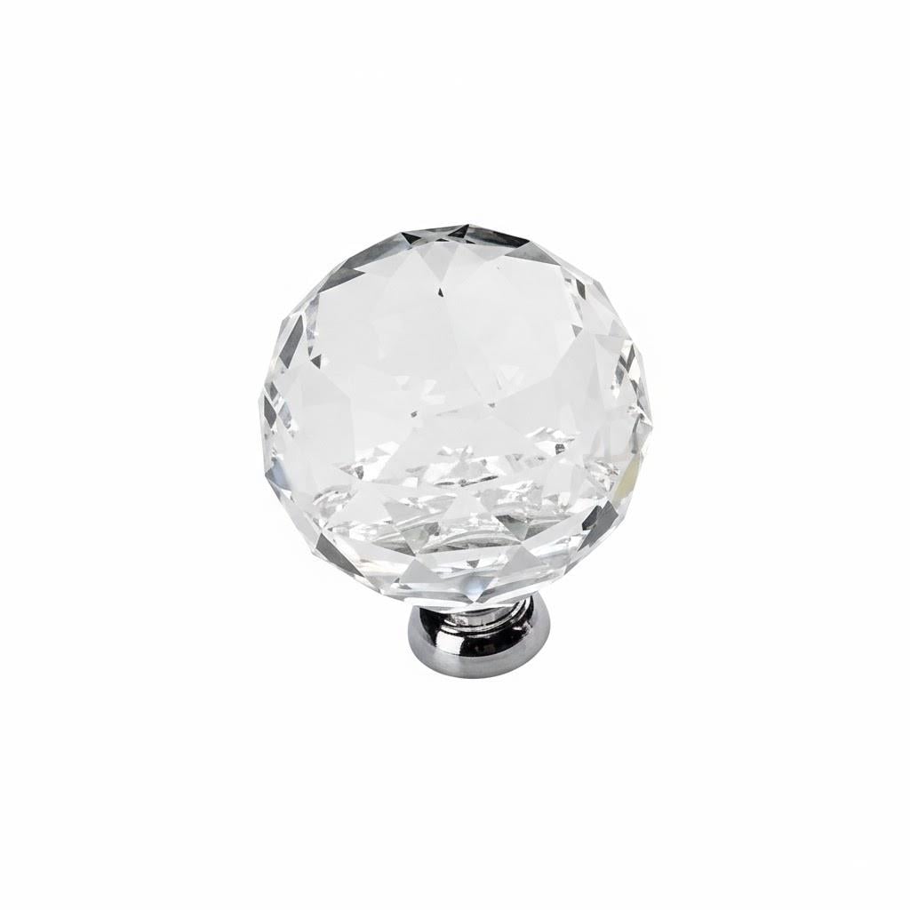 Kristal Cam Düğme Kulp 20 Mm. Krom