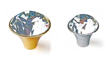 Kristal Cam Düğme Kulp Toyz 44 Mm. Altın Lüx