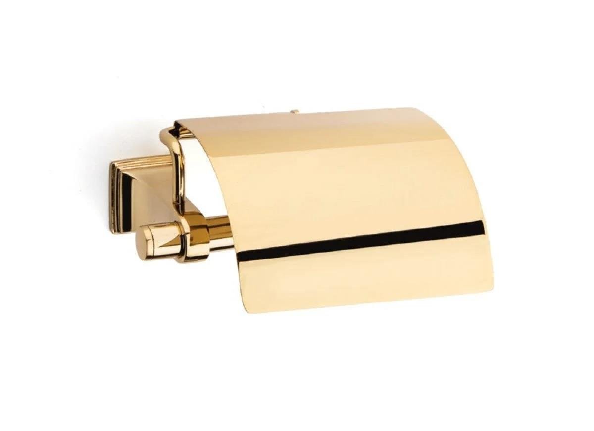 Line Kapaklı Tuvalet Kağıtlığı Gold Kaplama