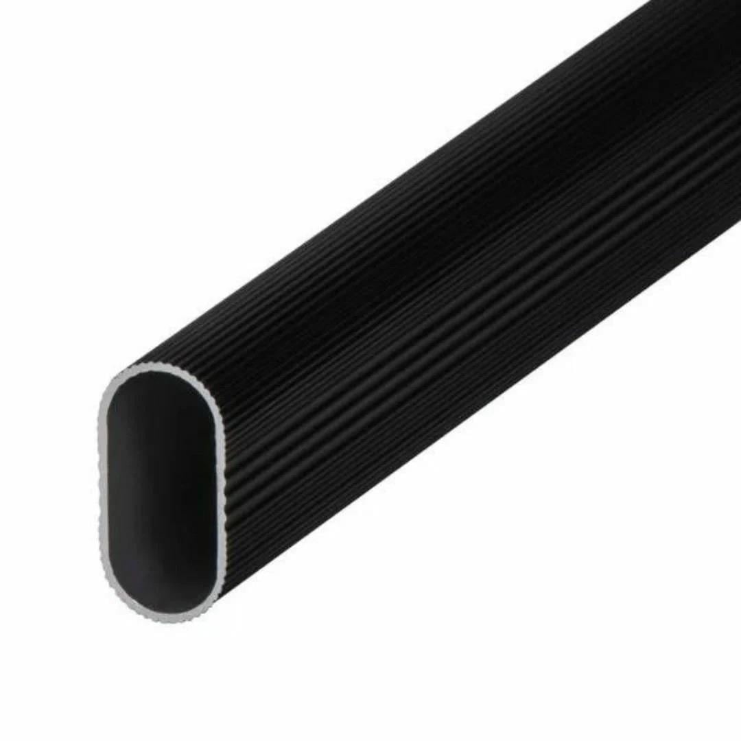 Mat Siyah Oval Gardırop Askı Borusu + Flanş