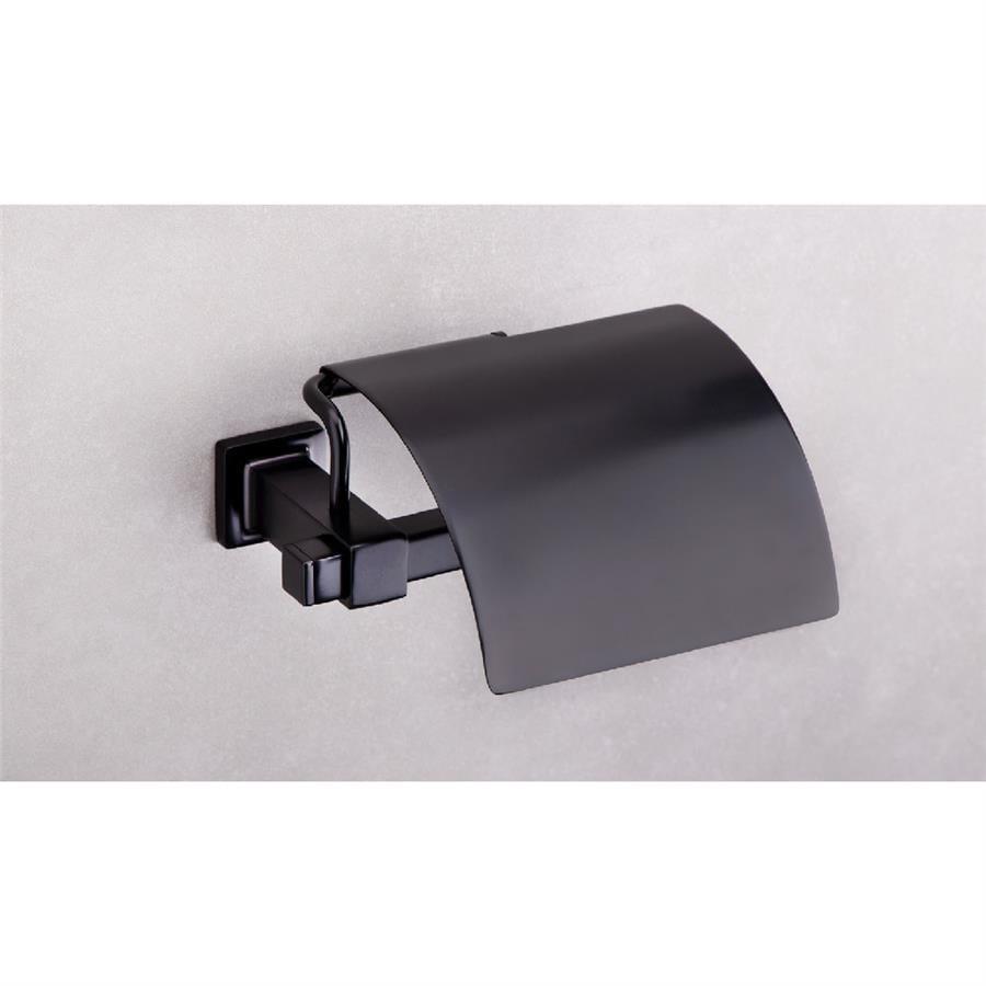 Orkide Mat Siyah Oval Kapaklı Tuvalet Kağıtlığı