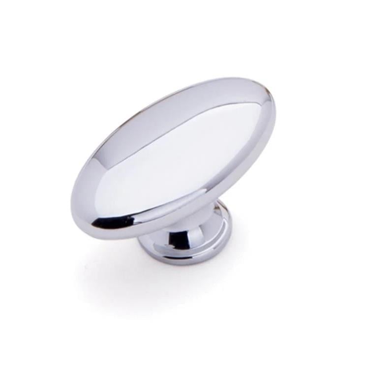 Oval Zamak Krom Tekli Düğme Kulp