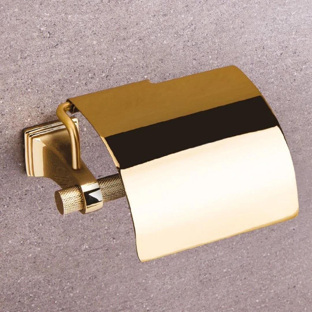 Park Kapaklı Wc Kağıtlık Gold Parlak Altın 