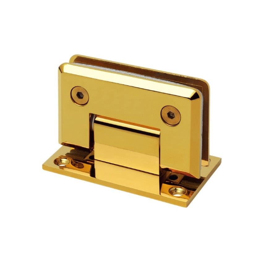 Parlak Sarı Altın Cam Kapı Menteşesi - Ortadan