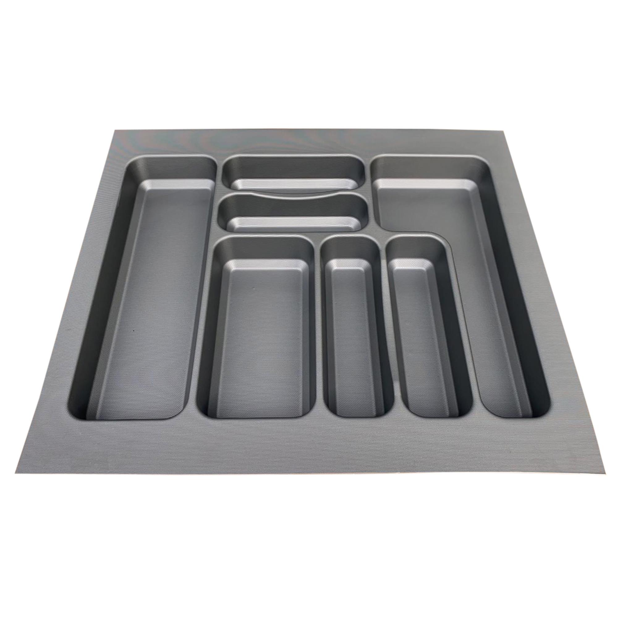 Versa Antrasit Dokulu Çekmece İçi Kare Antibakteriyel Plastik Kaşıklık 55 X 49