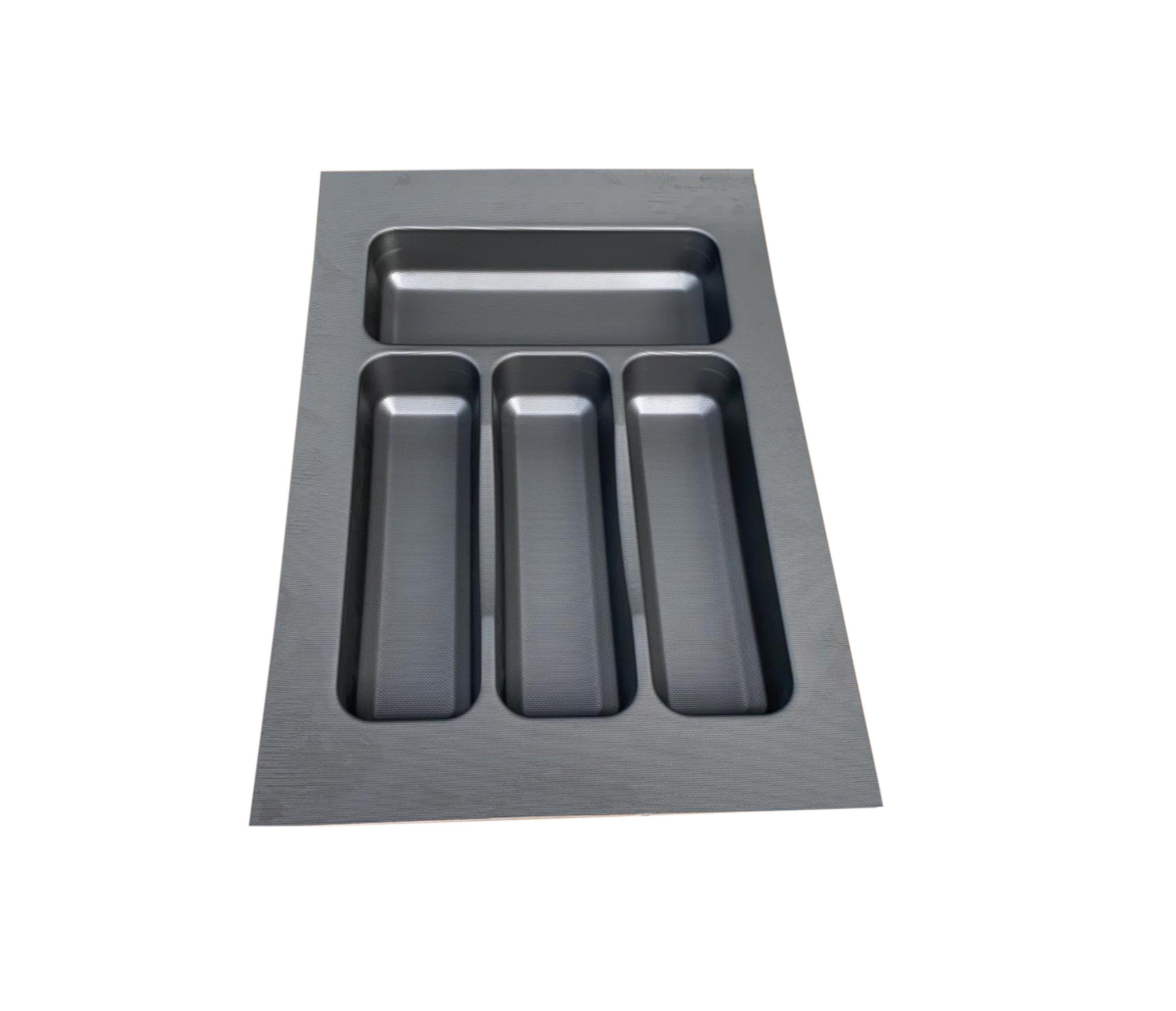 Versa Antrasit Dokulu Çekmece İçi Kare Antibakteriyel Plastik Kaşıklık 33 X 49