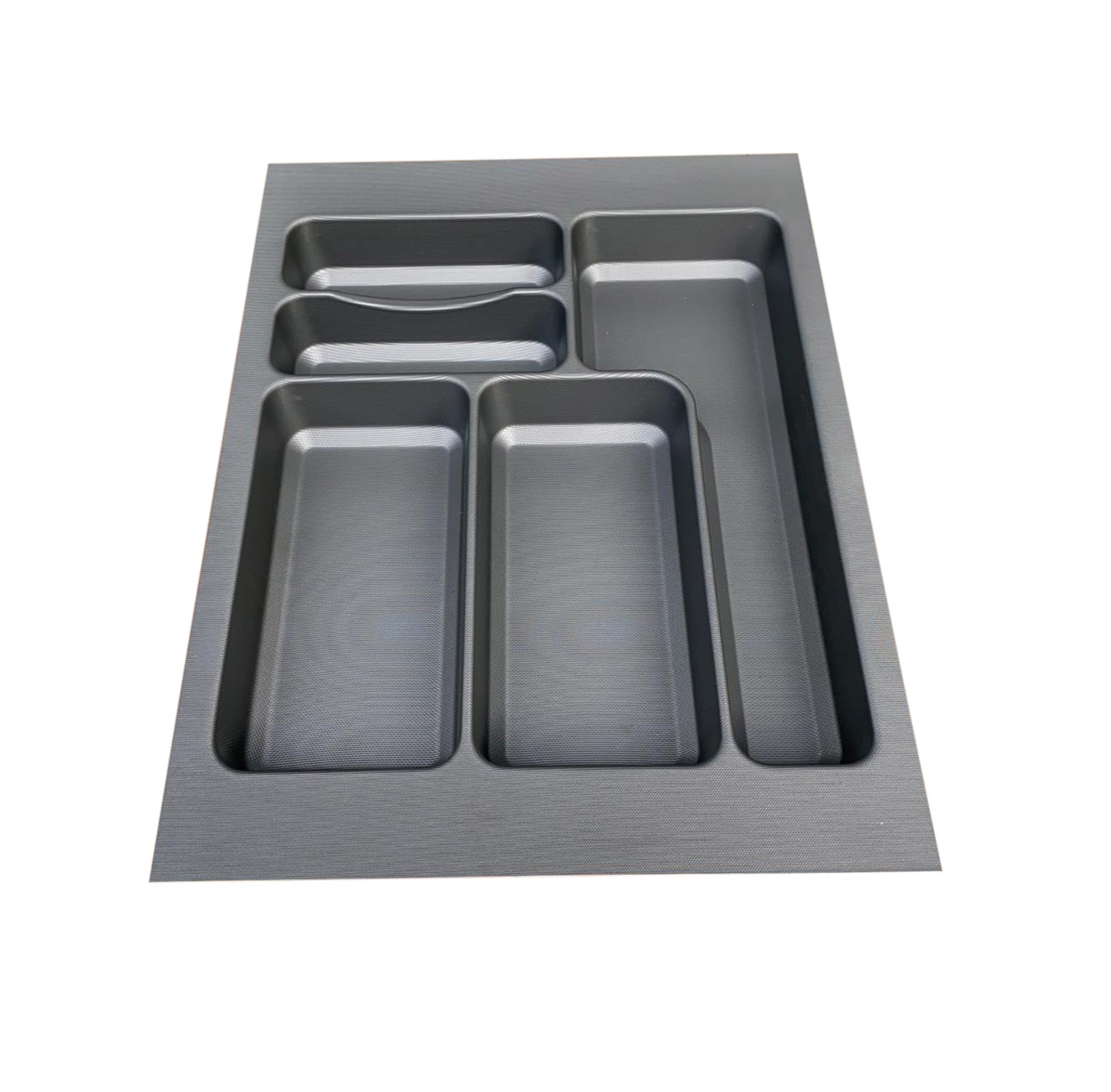 Versa Antrasit Dokulu Çekmece İçi Kare Antibakteriyel Plastik Kaşıklık 39 X 49