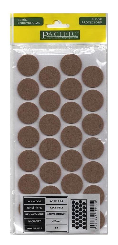 Yapışkanlı Keçe Zemin Koruyucusu Çap 28 Mm-5 adet