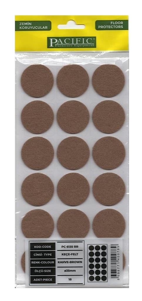 Yapışkanlı Keçe Zemin Koruyucusu Çap 35 Mm-5 adet