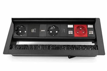 Masa Üstü Dönmeli Fırçalı Priz Seti Type A-C 