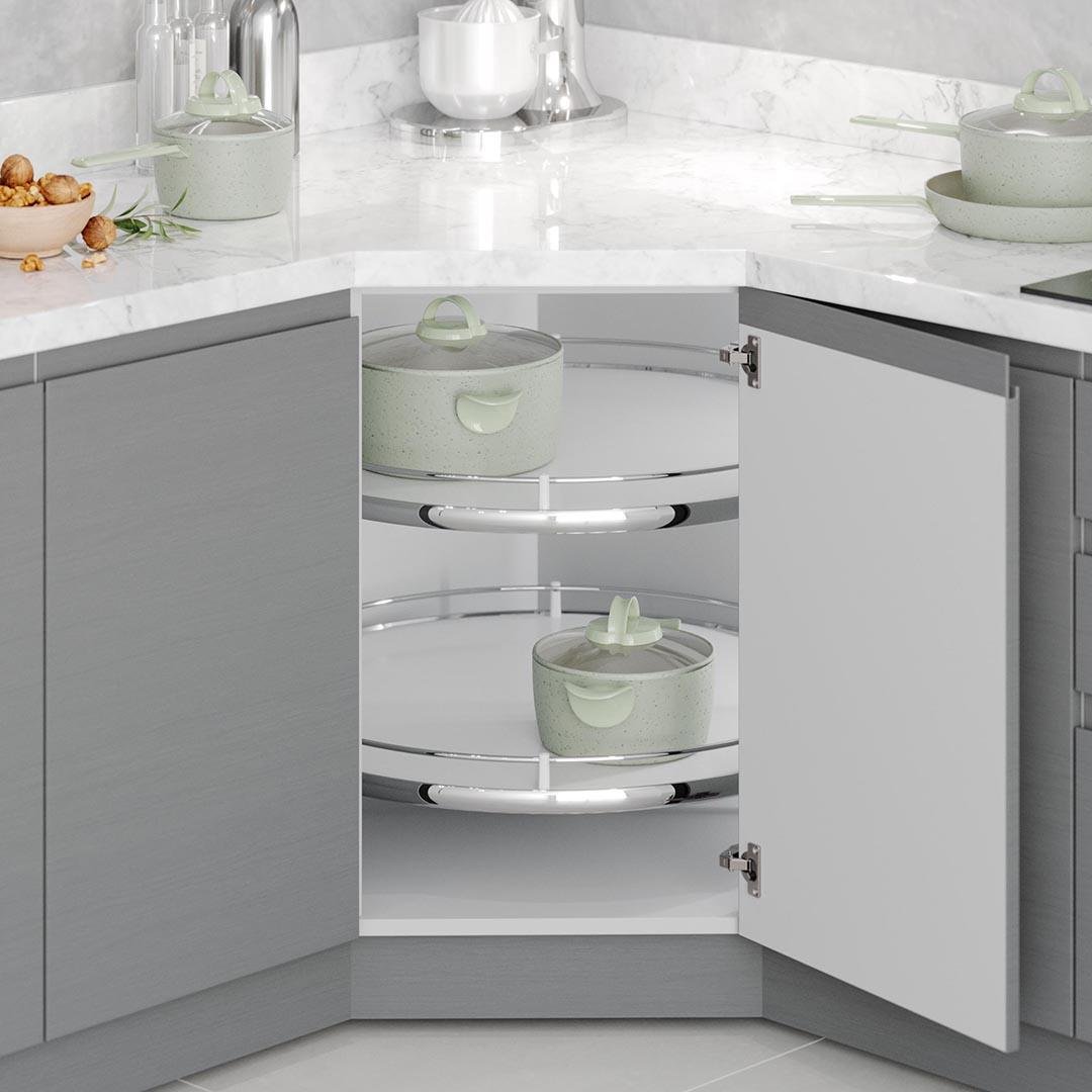 4 / 4 Borusuz Ahşap Tablalı Döner Sepet Takımı - S3053