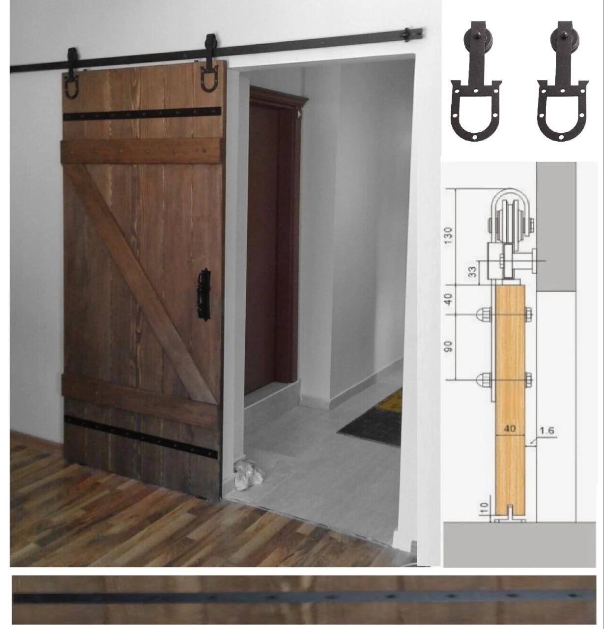 Ahır Kapı Nal Mat Siyah Sürgü Kayar Kapı Sistemi