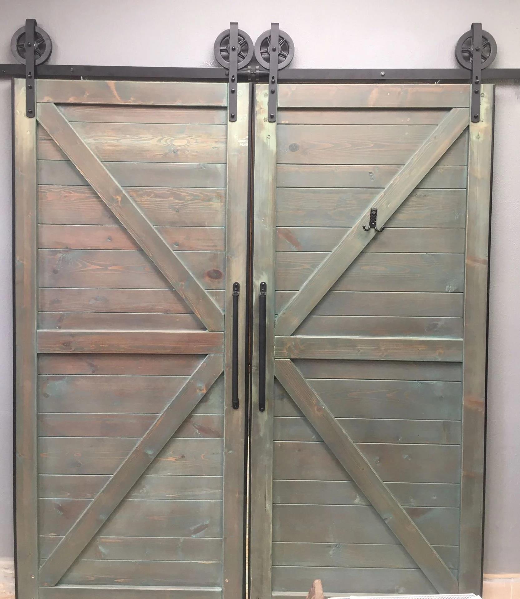 Ahır Kapısı Çift Kanat Döküm Makaralı Lüx Sürgü Kayar Kapı Mekanizması