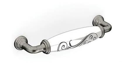 Antik Gümüş 128 Mm. Porselen Kulp Vio