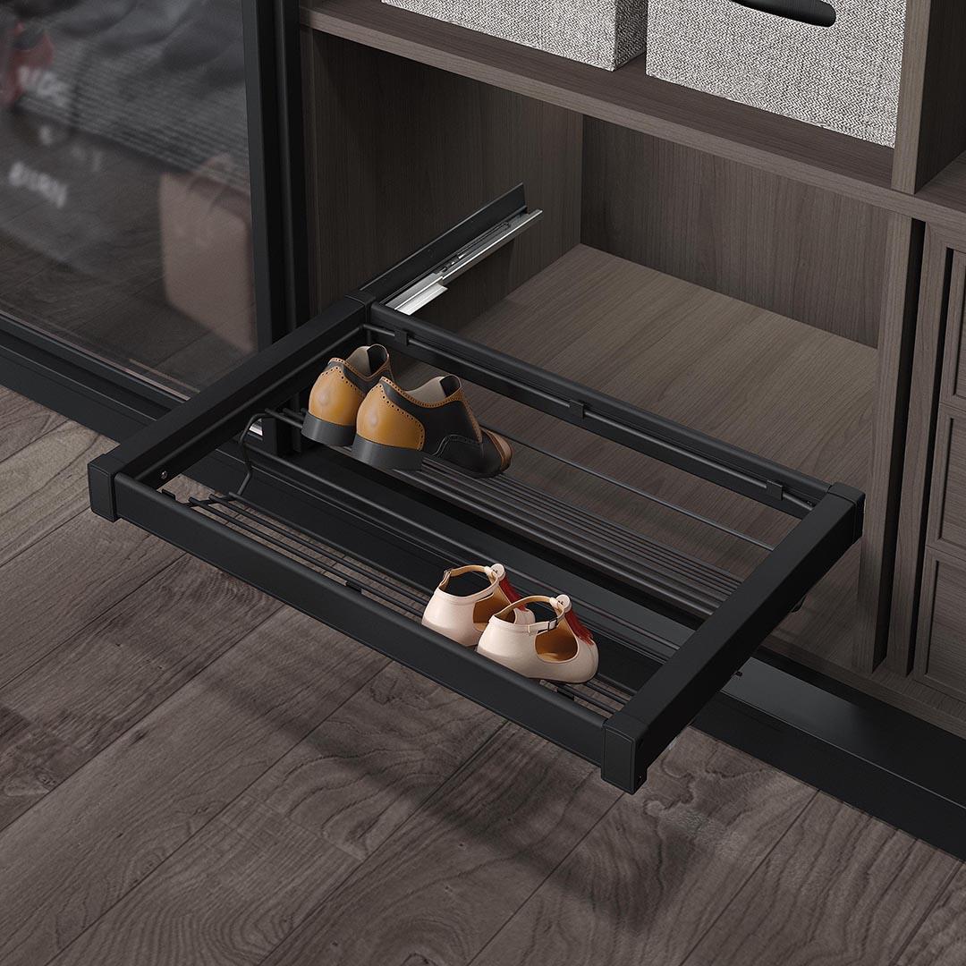 Antrasit Gizli Blum Tandem Raylı Frenli Ayakkabılık Seti S6731-6732