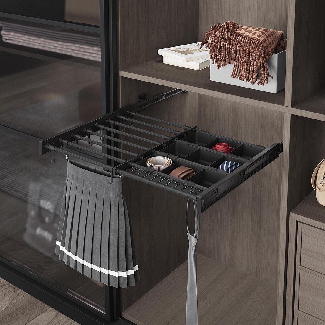 Antrasit Yan Bağlantılı Teleskopik Raylı Kutulu Eteklik S6317-6319