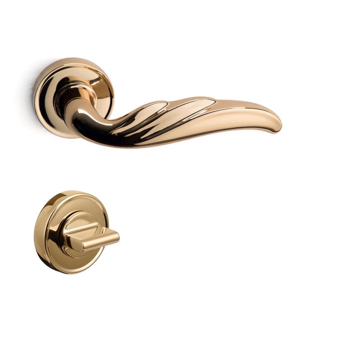 Belinda Rozetli Kapı Kolu Parlak Altın - Wc