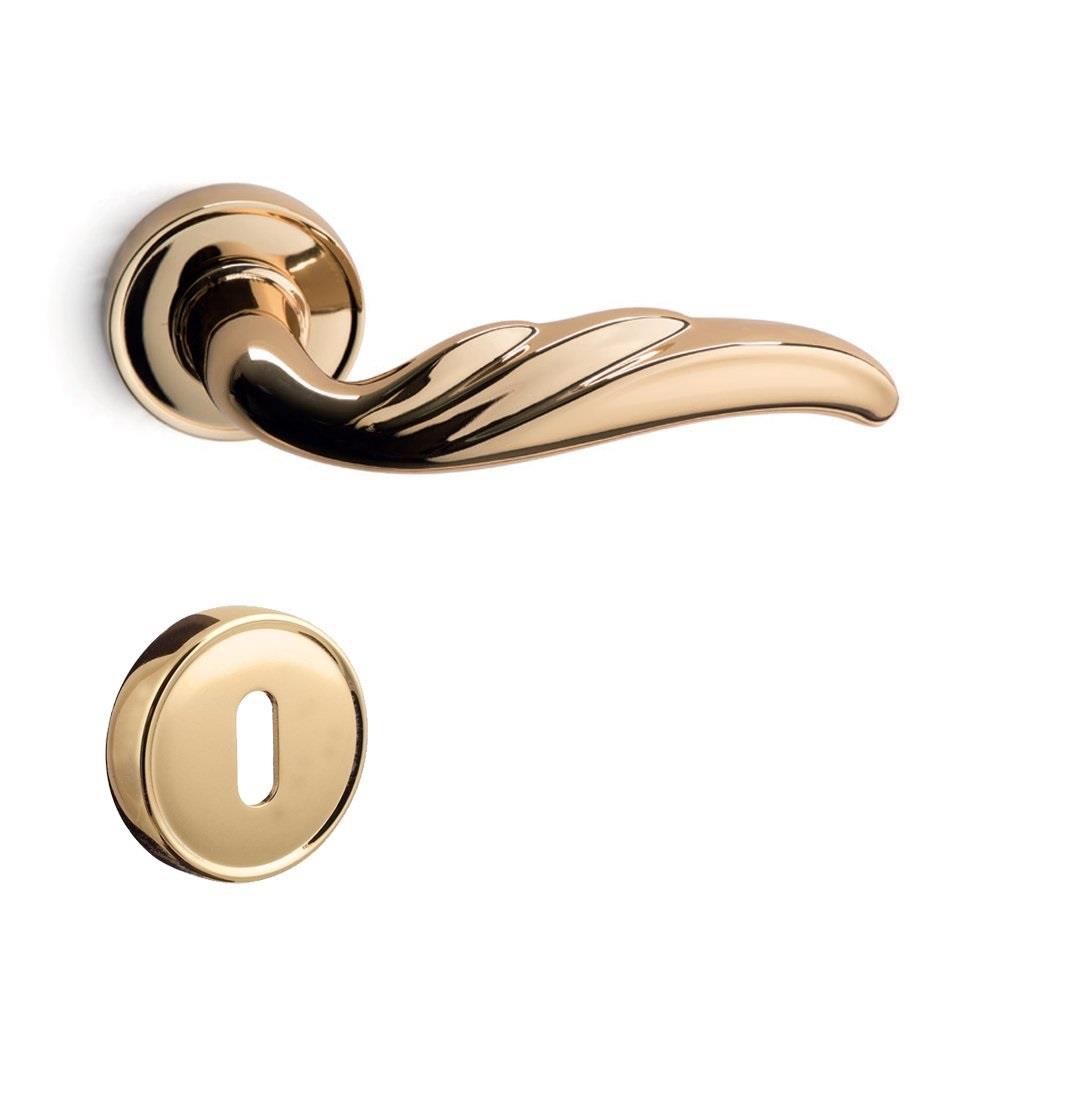 Belinda Rozetli Kapı Kolu Parlak Altın - Oda