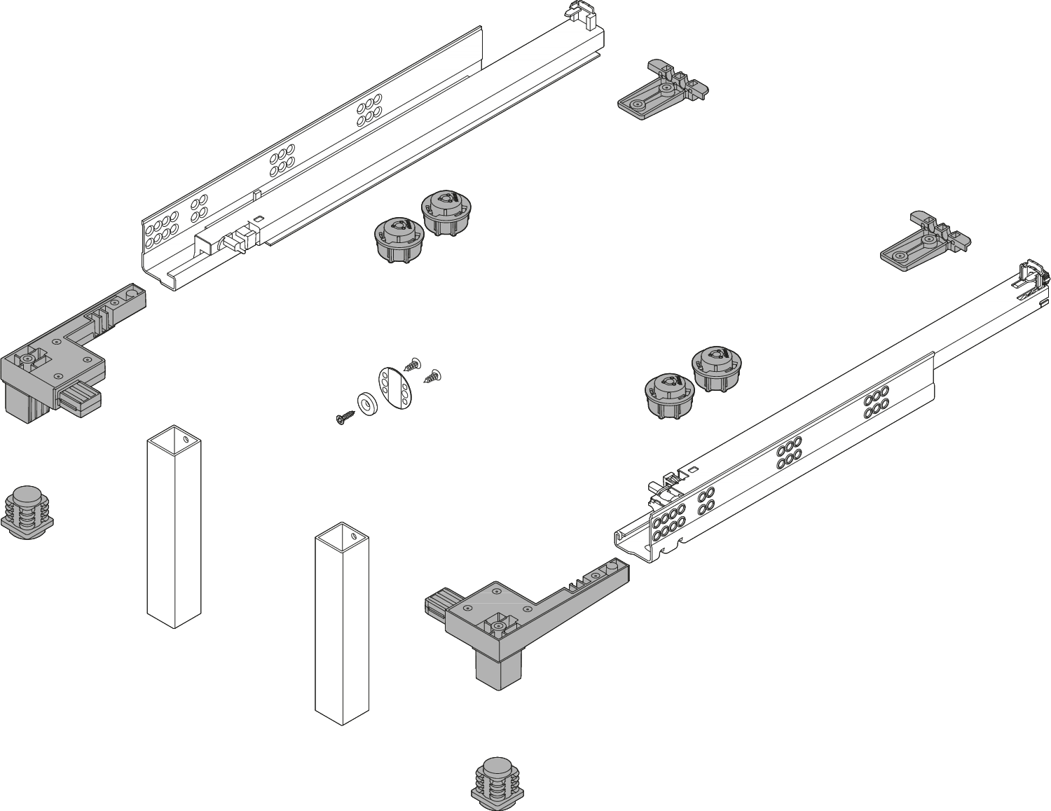 Blum Space Step Baza Basamağı Seti 460 mm. Z95.4600SP-ST