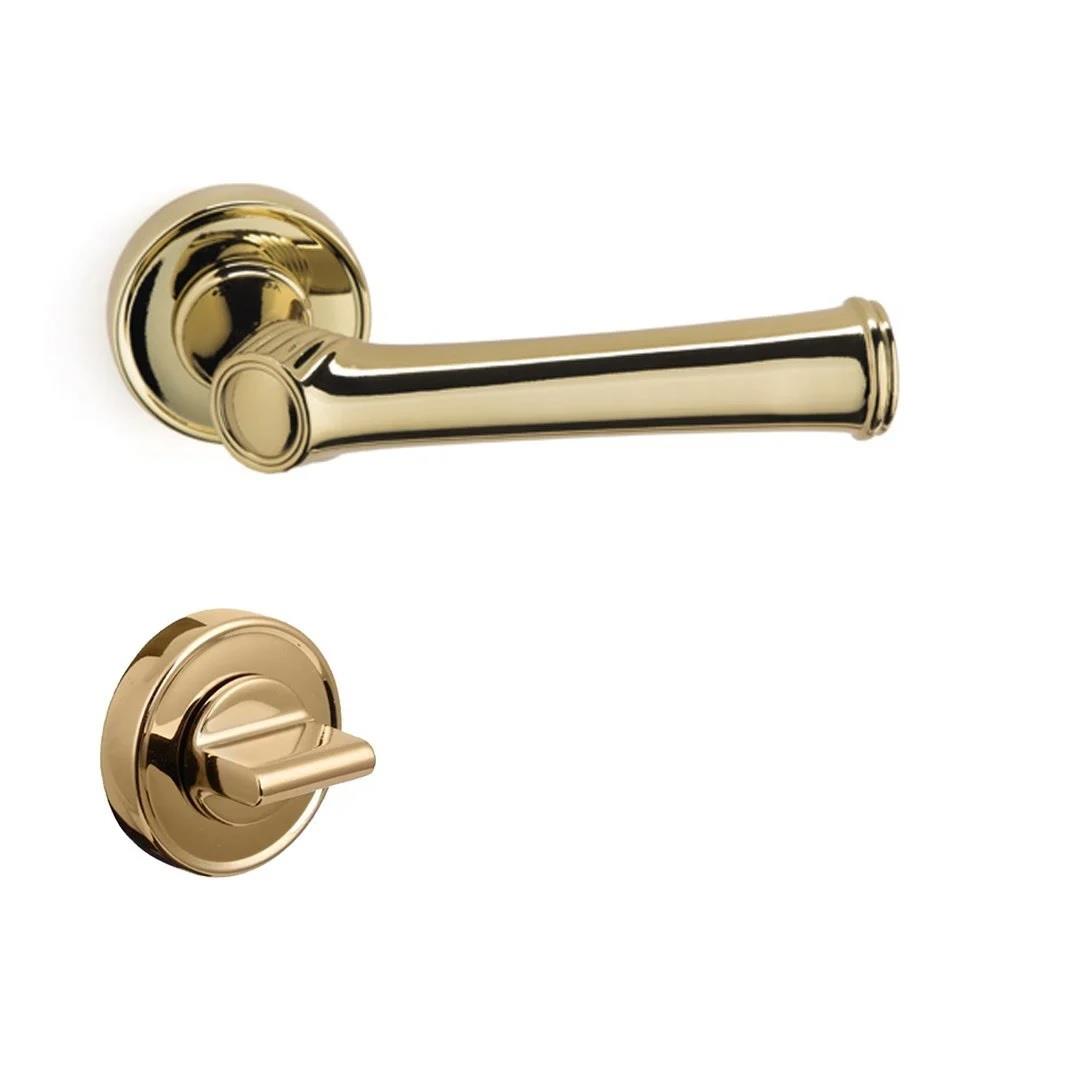 Bolivia Rozetli Kapı Kolu Parlak Altın - Wc