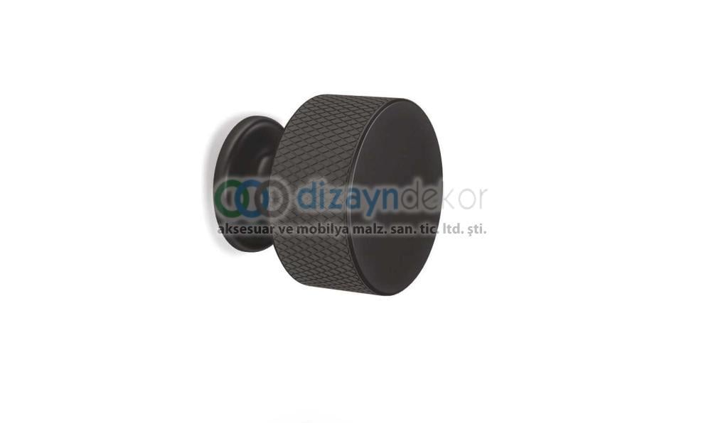 Dekorlu Model Düğme Kulp Mat Siyah