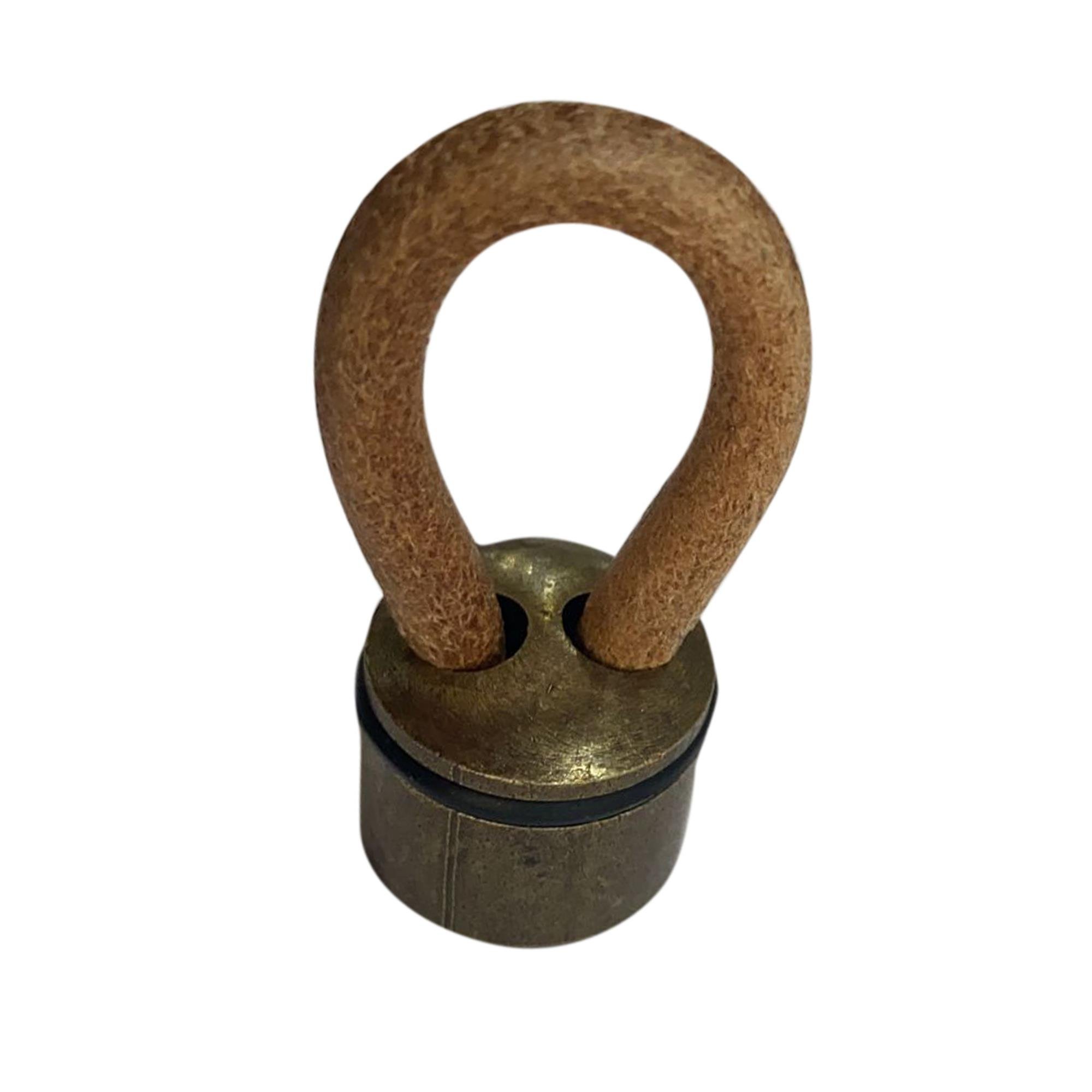 Deri Düğme İp Kulp Oring Tek Delikli Antik Bronz Taba