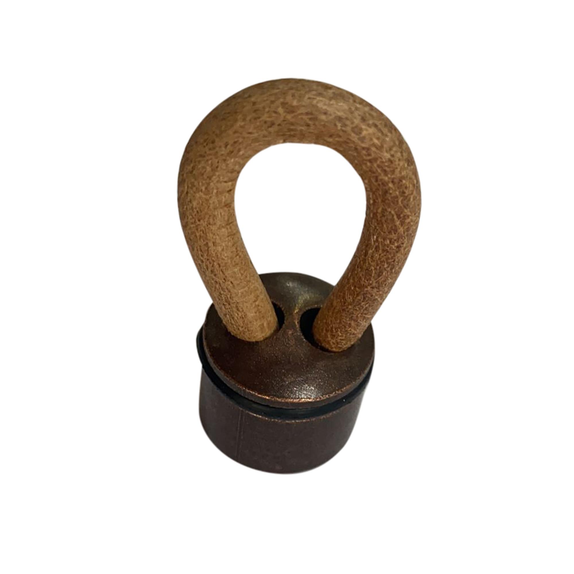 Deri Düğme İp Kulp Oring Tek Delikli Antik Bakır Taba