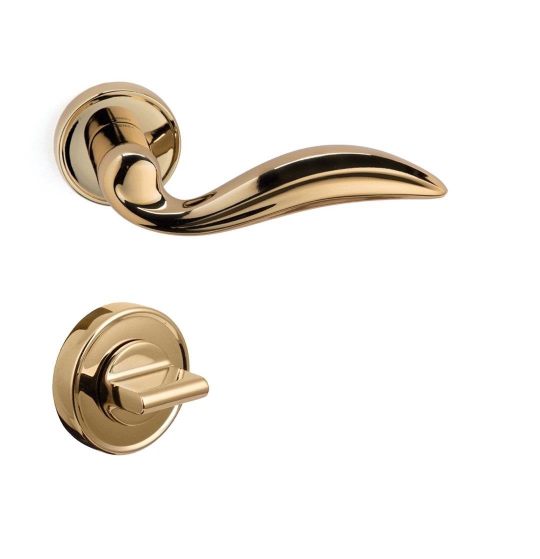 Diana Rozetli Kapı Kolu Parlak Altın - Wc