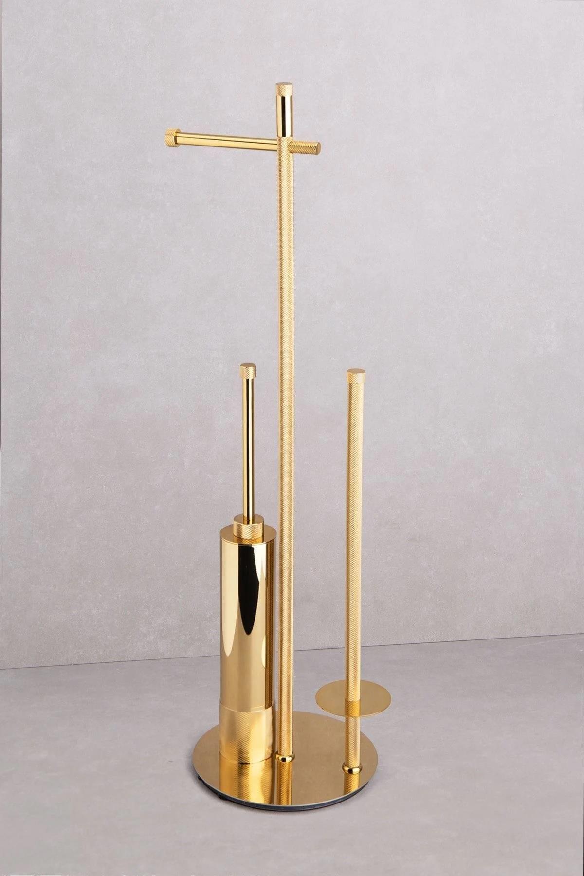 Hareketli Wc Set Gold Altın Kaplama 