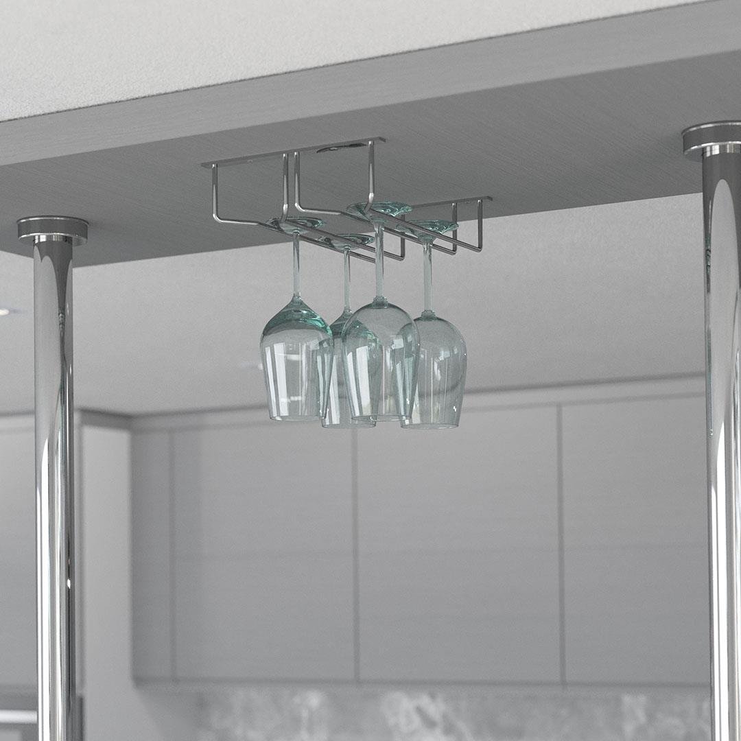 Kadeh Bardak Askısı 1 Bölmeli Krom-antrasit