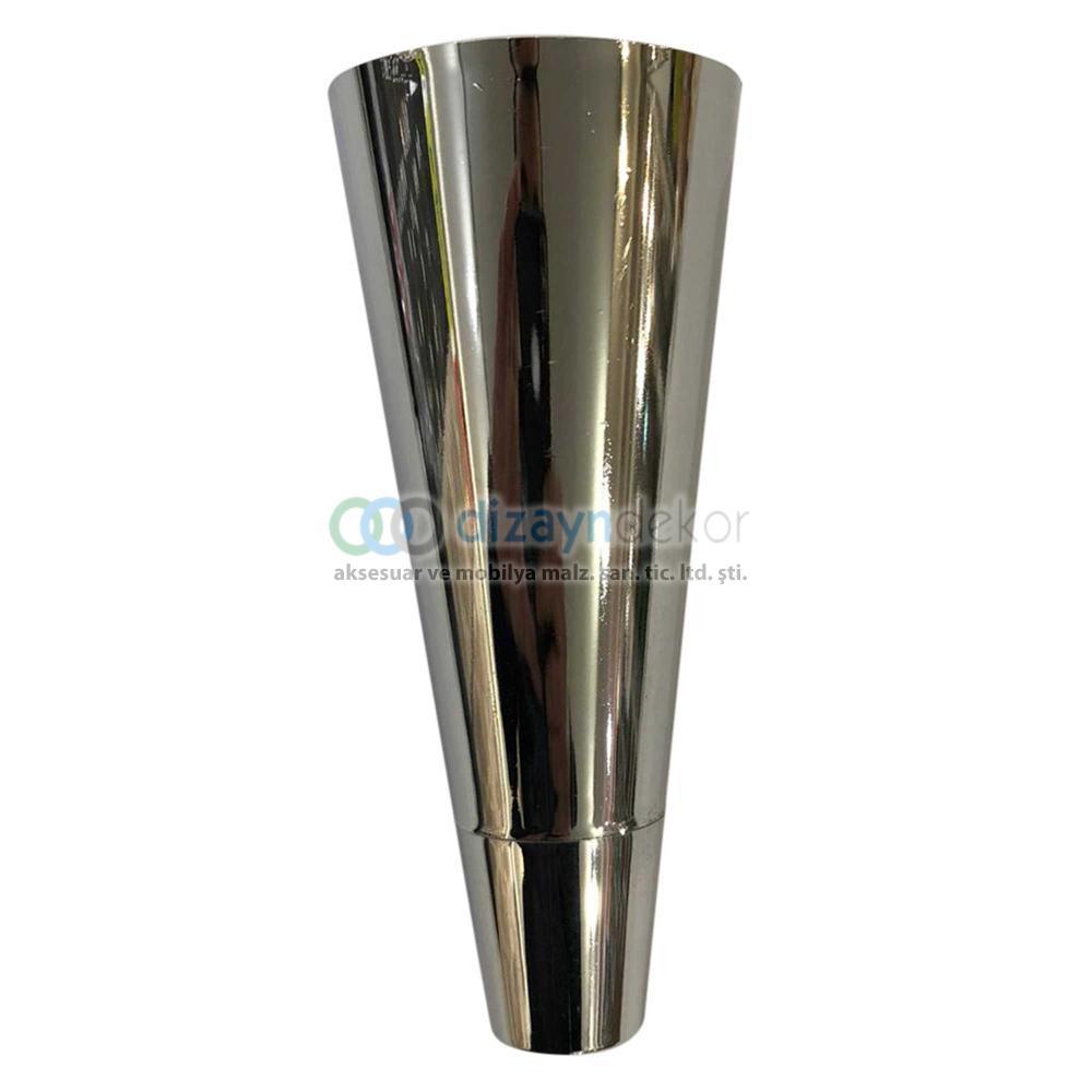 Konik Dolap Ayağı Parlak Krom 15 Cm