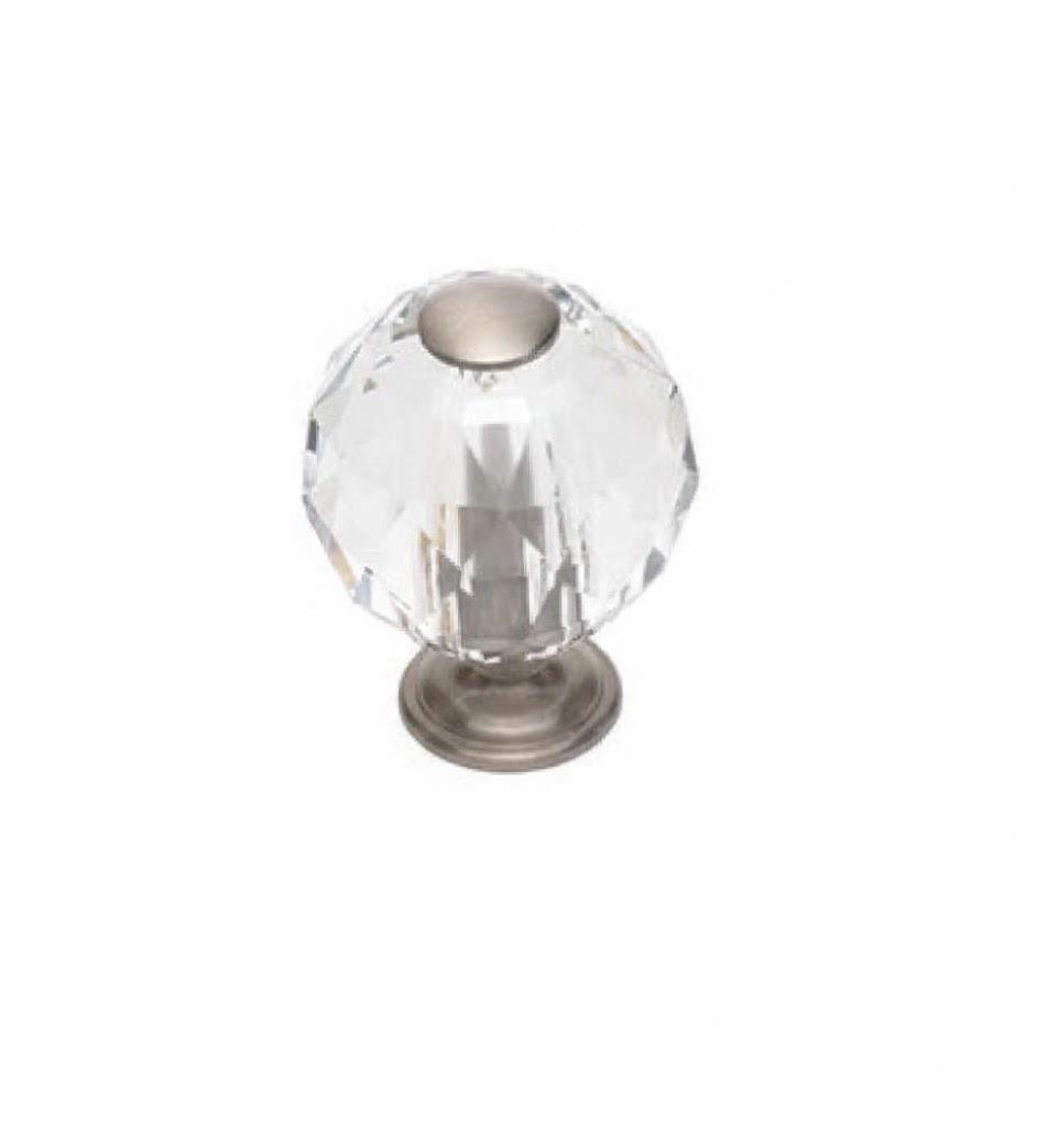Kristal Cam Düğme Kulp 40 Mm. Krom Lüx