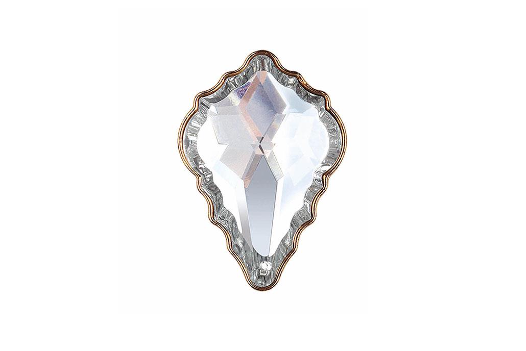 Kristal Desenli Cam Düğme Kulp 46 Mm. Altın Lüx