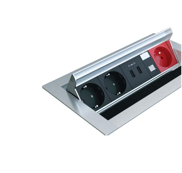 Masa Üstü Data Prizi Dönmeli Fırçalı Full 