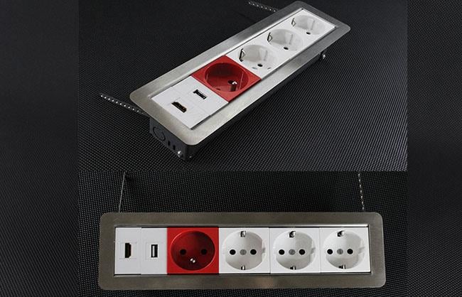 Masa Üstü Paslanmaz Ankastre Data Priz Sistemi 10.3300/10