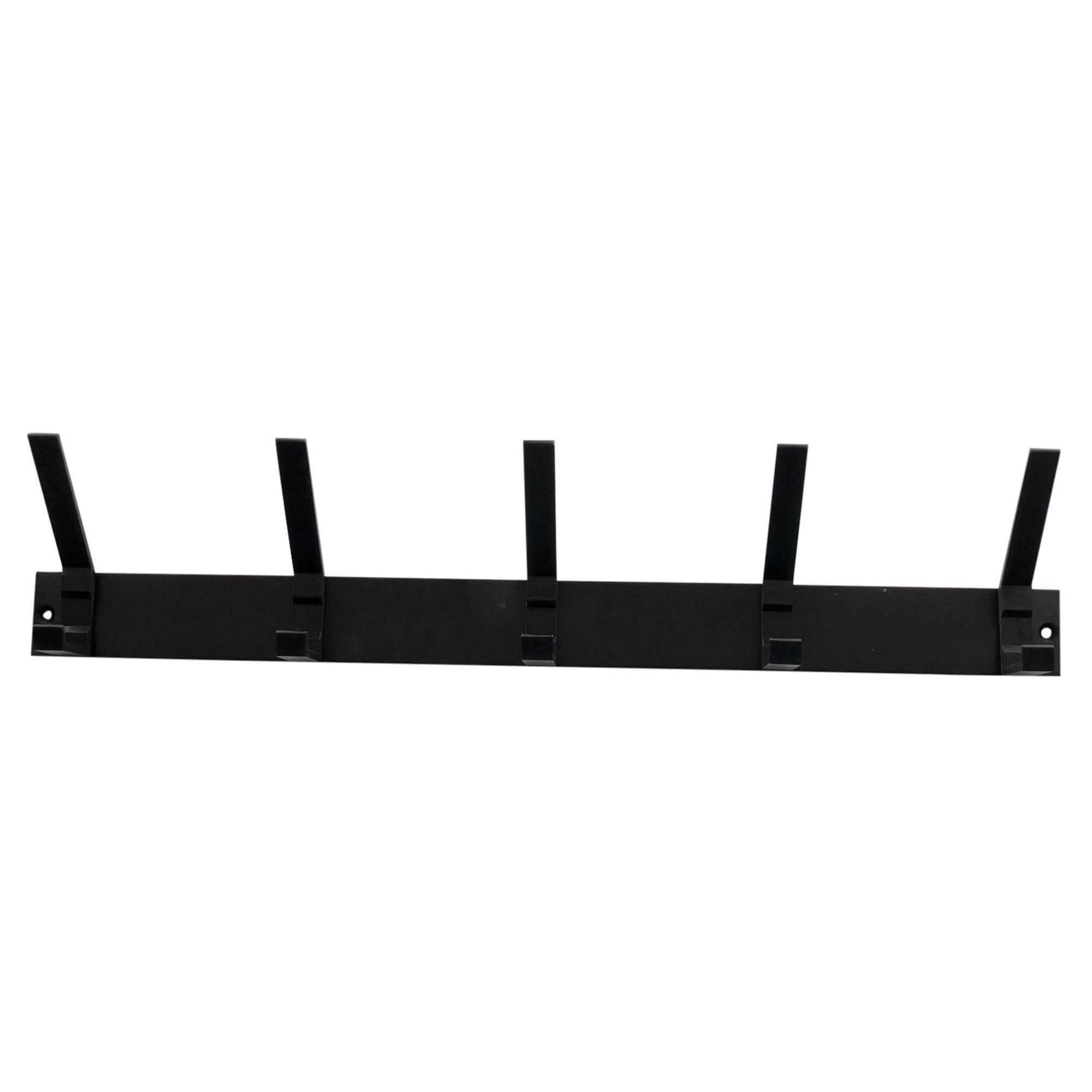 Mat Siyah Kanca Askı Portmanto Beşli