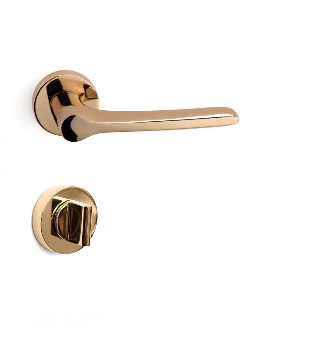 Metis Rozetli Kapı Kolu Parlak Altın - Wc