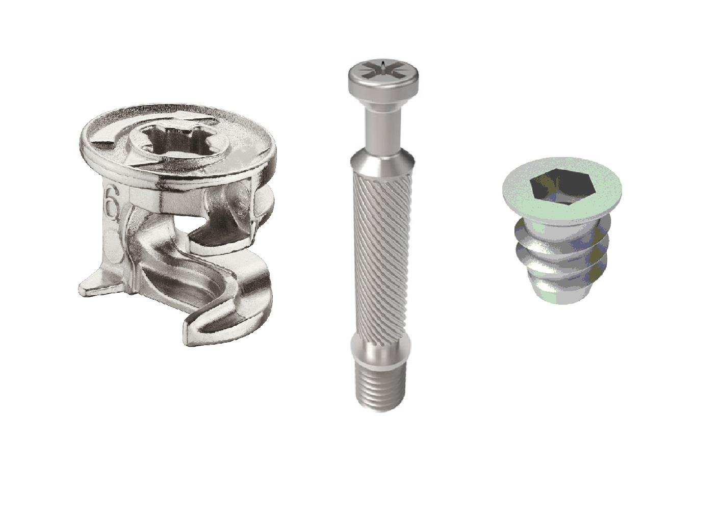 Minifix Dolap Bağlantı Elemanı Metal Dübelli Takım-4 Adet