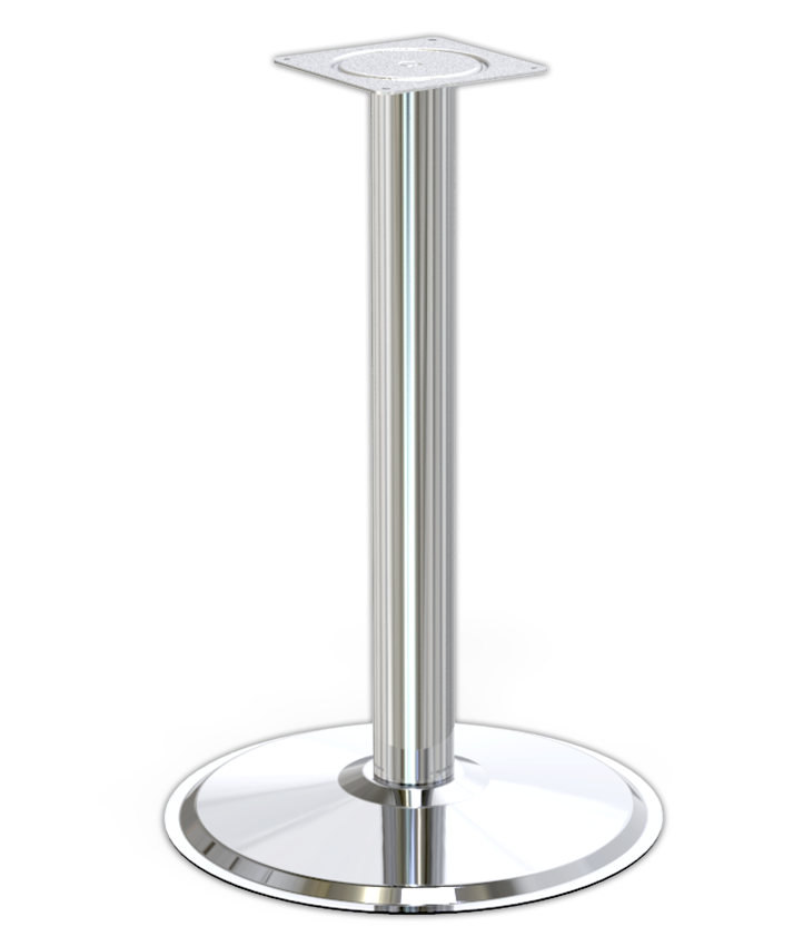 Ortadan Tablalı Paslanmaz Masa Ayağı Yuvarlak 76-480 Mm