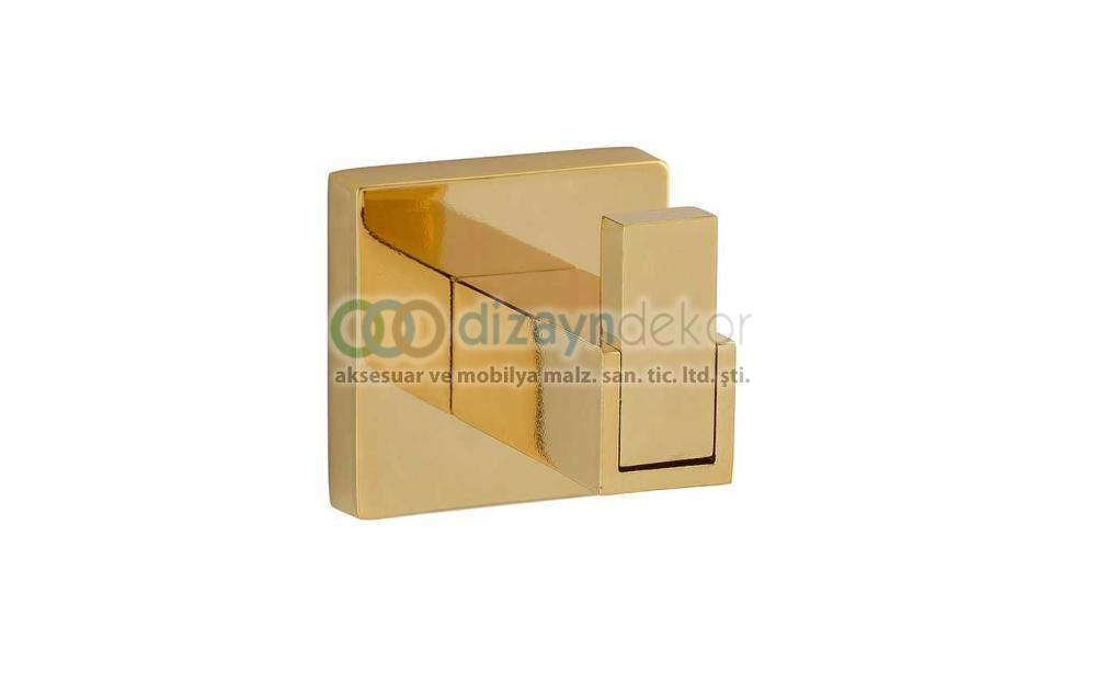 Parlak Altın Tekli Bornoz Askılığı