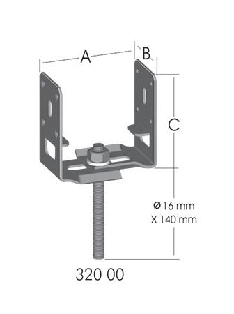 Pergola Ayağı Ayarlı Vidalı Montaj