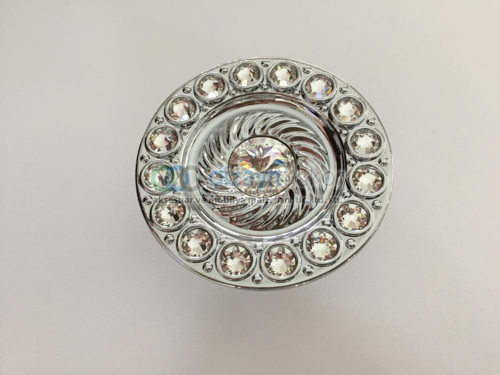 Swarovski Taşlı Tekli Maxi Krom