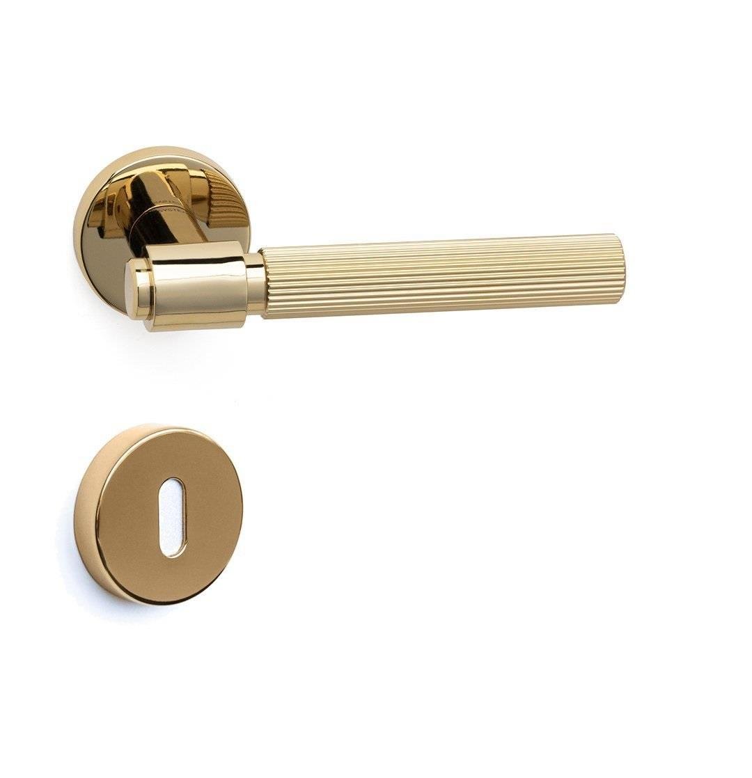 System Axes-L Rozetli Kapı Kolu Parlak Altın - Oda