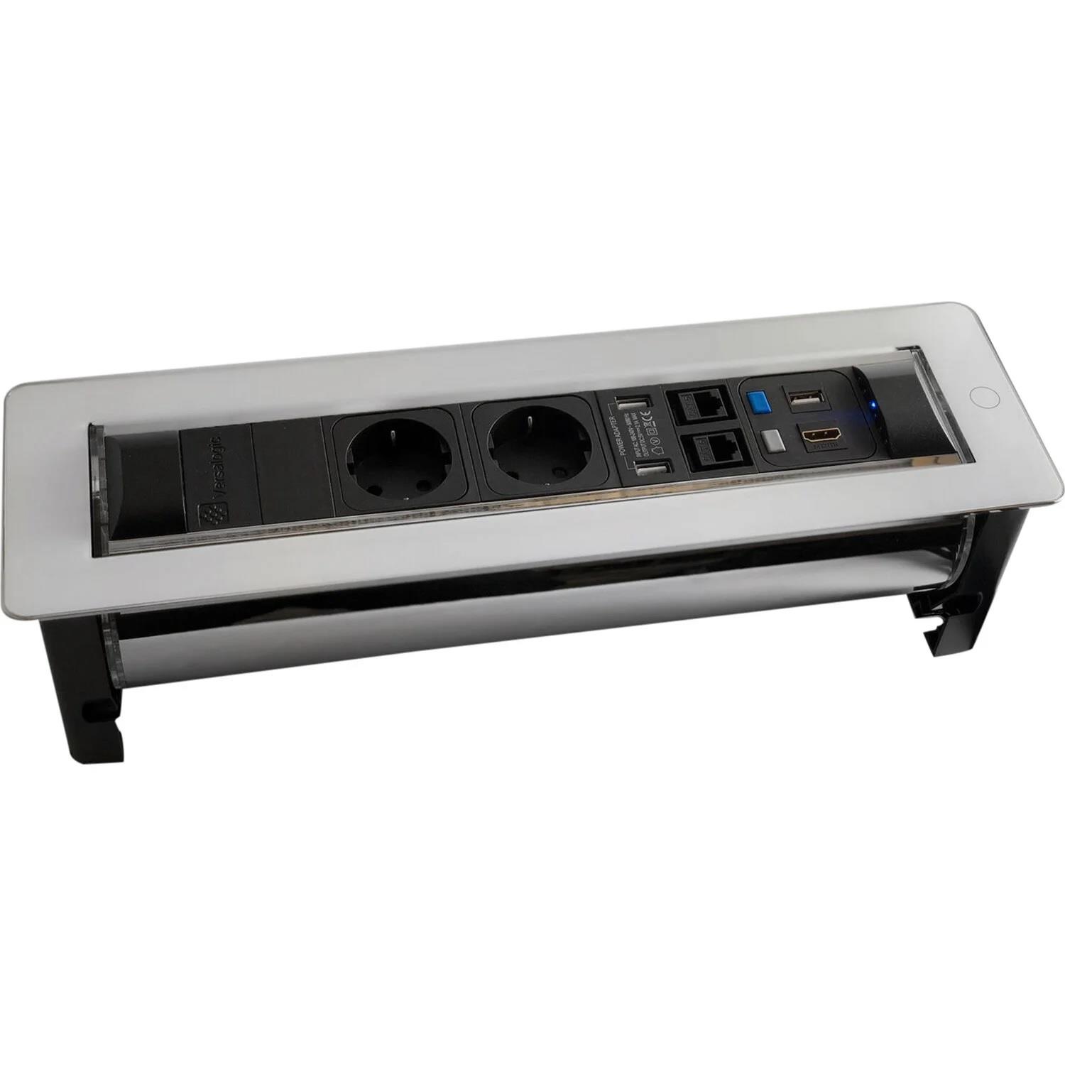 Turn Dokunmatik Motorlu Lazerli Data Priz Seti Beyaz Cam