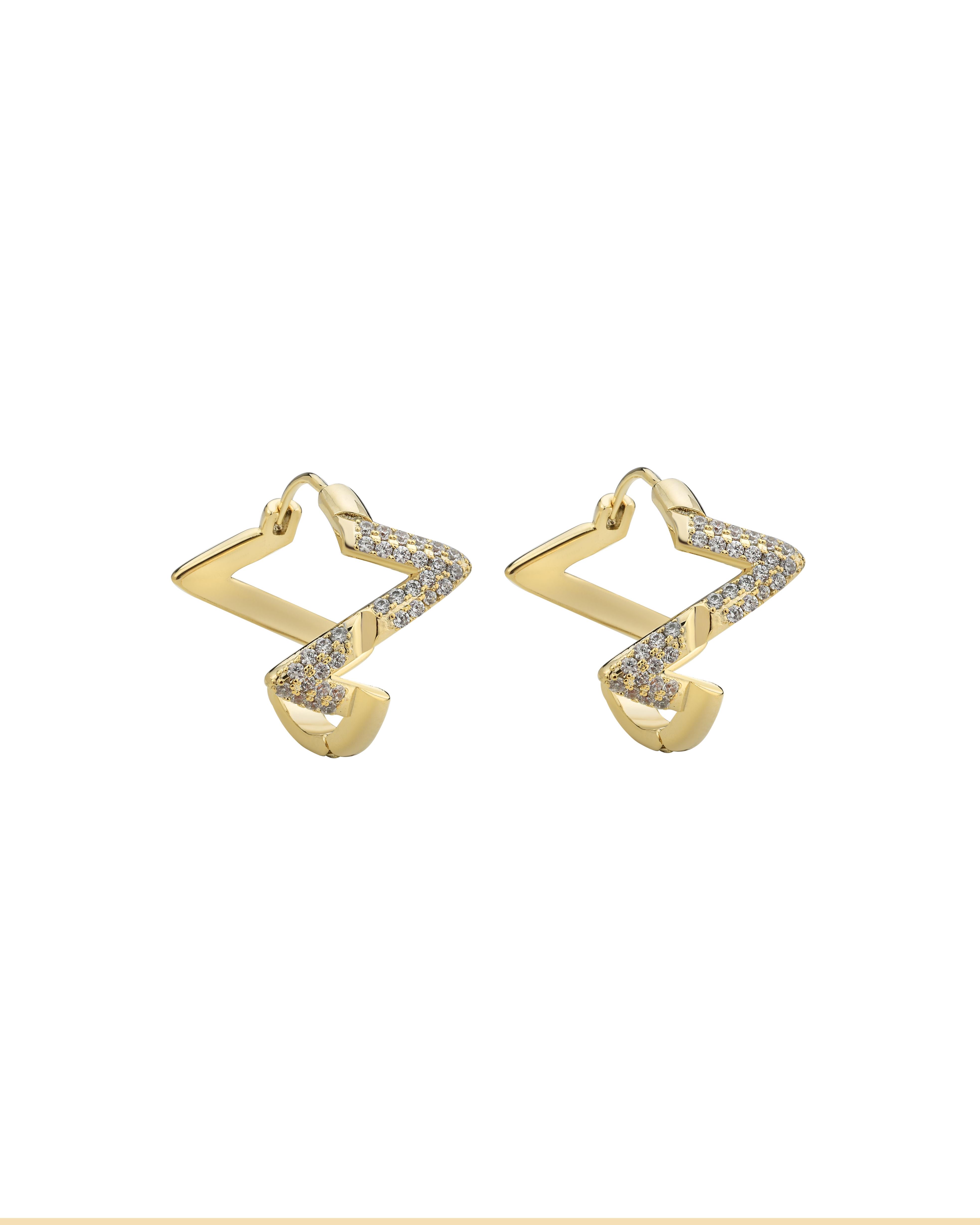 Taşlı Figürlü Gold Küpe