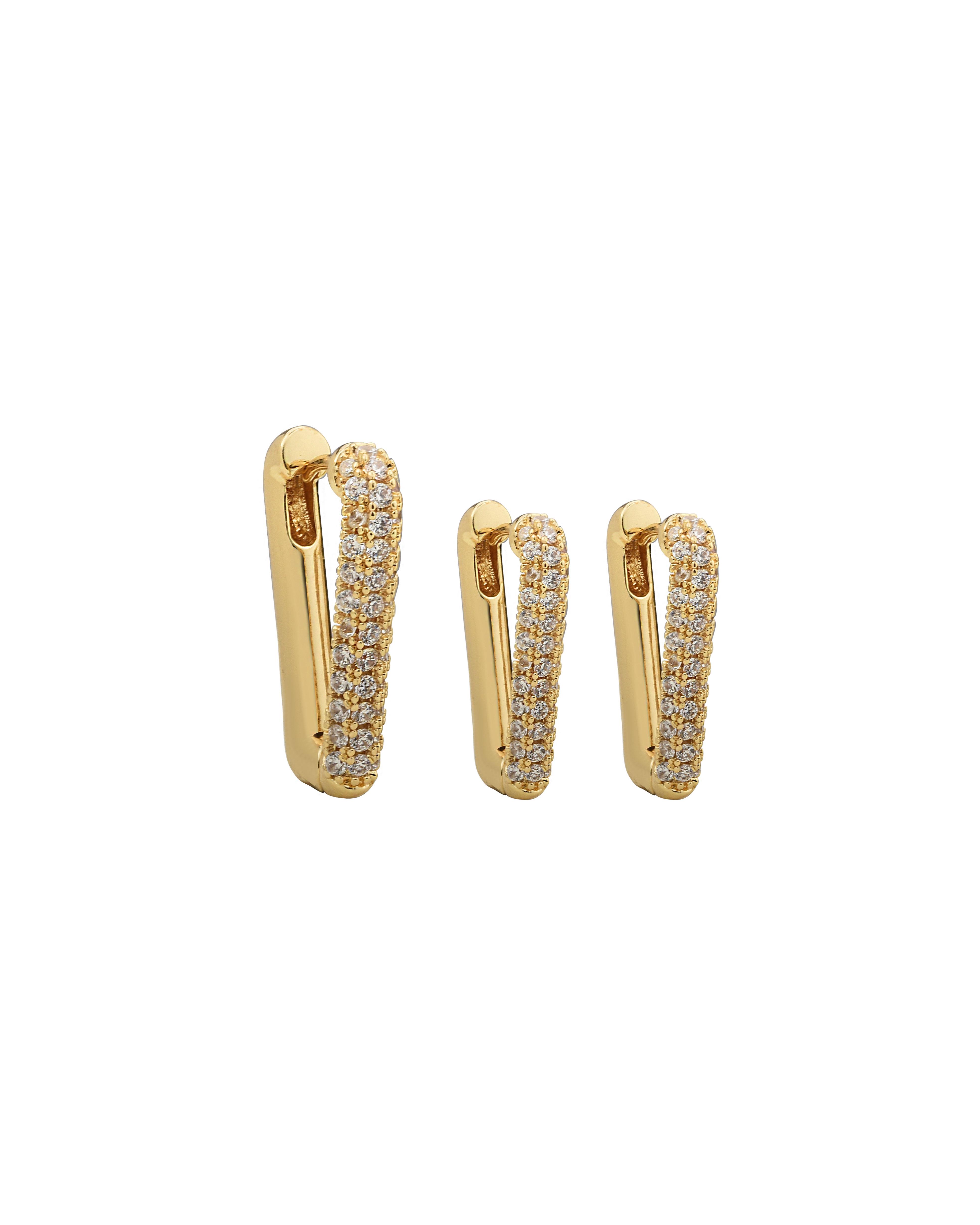 Taşlı Üçlü Küpe
