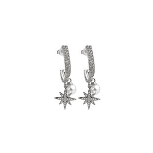 İnci Detaylı Silver Küpe