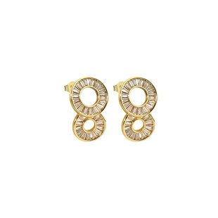 Taşlı Gold Küpe