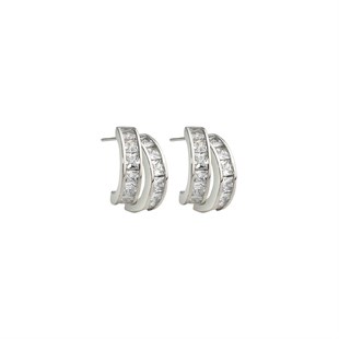 Taşlı Silver Küpe